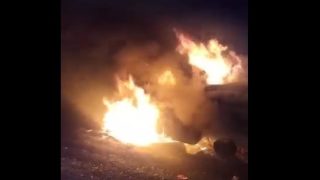 مستوطنون يحرقون مركبات عدة مواطنين برام الله