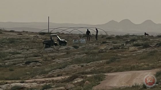 مستوطنون ينصبون خيمة على أراضي المواطنين في مسافر يطا