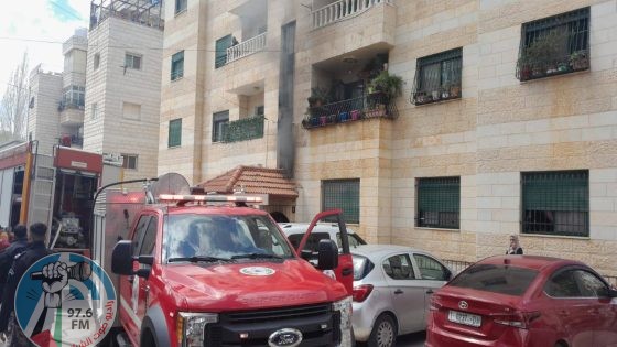 عدد من الإصابات نتيجة حريق اندلع بشقة في رام الله