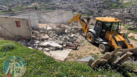 الاحتلال يهدم غرفة ومتنزه في نحالين غرب بيت لحم