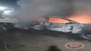 مستوطنون يحرقون مركبة شمال غرب نابلس