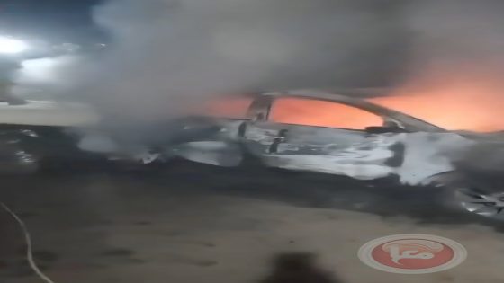 مستوطنون يحرقون مركبة شمال غرب نابلس