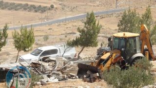 الاحتلال يهدم منشأة زراعية جنوب بيت لحم