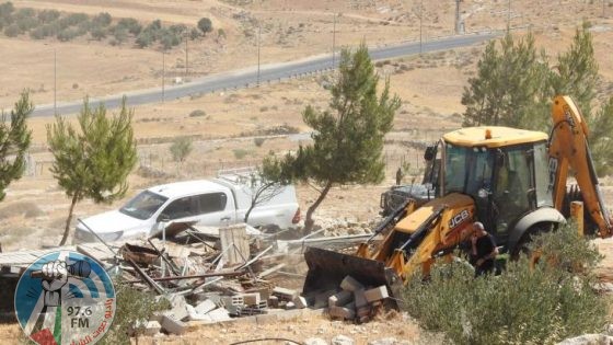 الاحتلال يهدم منشأة زراعية جنوب بيت لحم