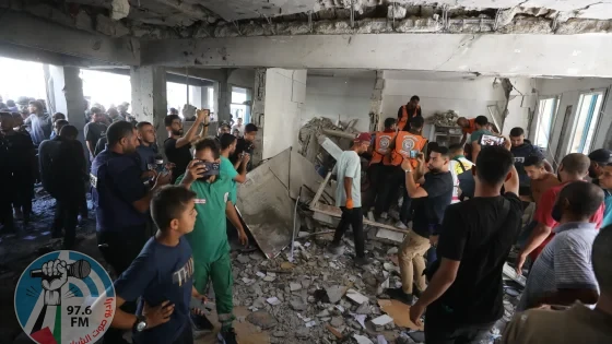 15شهيدا بينهم أطفال إثر قصف الاحتلال مدرسة تؤوي نازحين في جباليا