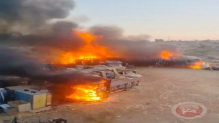 مستوطنون يحرقون منزلا في بلدة دير دبوان شرق رام الله