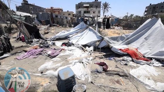 مصابون في قصف مسيرة للاحتلال خيمة تؤوي نازحين في خان يونس