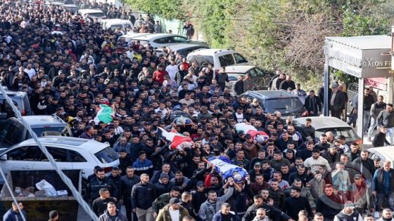 أهالي رام الله يشيعون جثامين شهداء كفر مالك الثلاثة