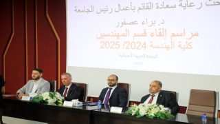 طلبة كلية الهندسة في الجامعة العربية الأمريكية يؤدون قسم المهنة