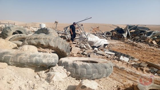 محدث: الاحتلال يهدم غرفا سكنية وبئري مياه في قرية الفخيت بمسافر يطا