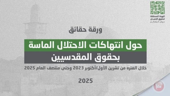 الهيئة المستقلة تصدر ورقة حقائق حول انتهاكات الاحتلال بحق المقدسيين