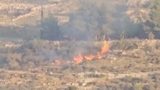 مستوطنون يضرمون النار في أراضي المواطنين شمال غرب رام الله