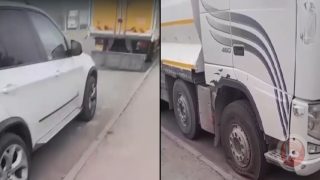 فيديو- مستوطنون يعطبون إطارات شاحنات ومركبات في صور باهر