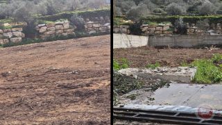 مستوطنون يجرفون أراض في منطقة واد المطوي غرب سلفيت
