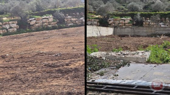 مستوطنون يجرفون أراض في منطقة واد المطوي غرب سلفيت