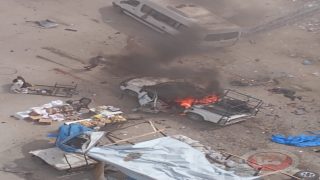 اربعة شهداء واصابات بقصف الاحتلال مركبة للشرطة بمدينة غزة