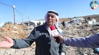 عمليات الهدم التي نفذتها آليات الاحتلال لعدد من المنشآت التجارية في منطقة عناب الكبيرة الرماضين