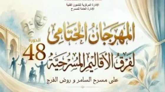 4 يوليو.. ختام الدورة 48 للمهرجان الختامى لفرق الأقاليم